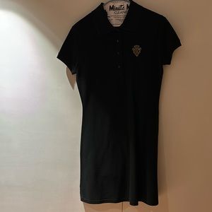 Black mini polo dress with gold Gucci logo